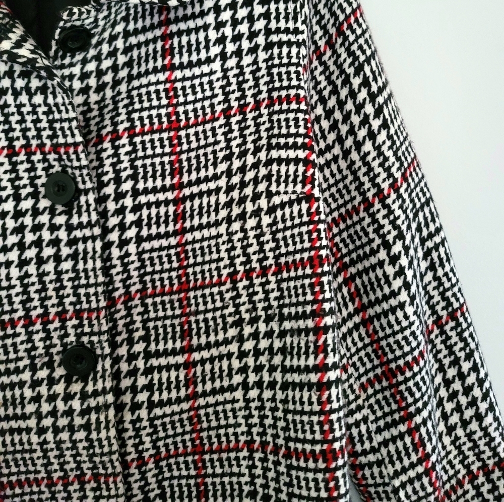 Koret Petite Houndstooth Plaid Button-Down Jacket Size S